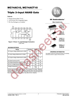 MC74ACT10DTR2 datasheet  